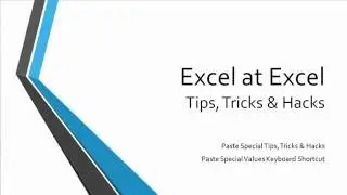 Paste Special Values Keyboard Shortcut