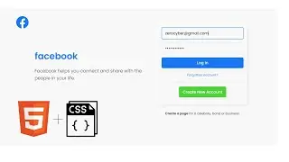 How to Create New Facebook Login Page using HTML & CSS Step by Step | Free Source Code