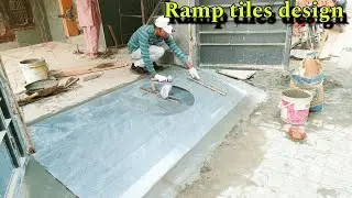 ramp tiles design | porcelain tile floor installation | main gate ramp tiles design