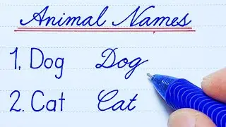 How to write Animal names in English Cursive Writing | Cursive Handwriting Practice | Cursive Letter