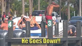 He Goes Down!! | Miami Boat Ramps