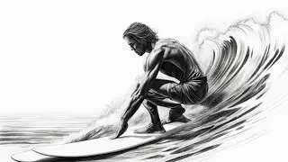 Pencil drawings surfer