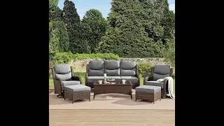 Back Patio Furniture Set with 6-Inch Thick Cushion #patiofurniture #outdoorfurniture #forniture