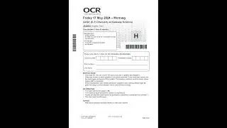 OCR GCSE CHEMISTRY A QUESTION PAPER 3 2024 (J248/03: (Higher Tier)).