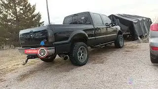 6.0 Powerstroke cold start powermax turbo MBRP Exhaust (watch till the end for whistle)
