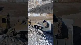 CAT 992C Dumps Into CAT 775 #construction  #wheelloader #dumptruck