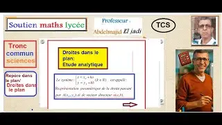 Droite dans le plan TCS/Etude analytique/Représentation paramétrique/ Equation cartésienne/exercise