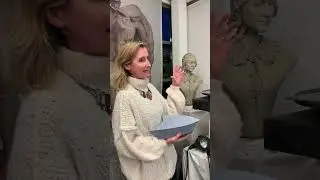 Sculptor Amy Goodman talks to Richard Farrington, project manager of the Coastal Forces monument.