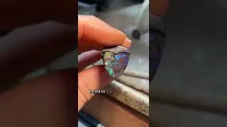 Before and after transformation of this beautiful boulder opal rub #boulderopal  #signatureopal