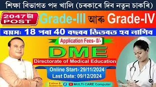 GRADE-III & GRADE -IV ONLINE APPLY PROCESS AND CRITERIA DME  NOTIFICATION