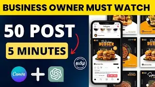 How to Create 50 Social Media Post Designs in 5 mins | Using ChatGPT and Canva AI | Canva automation