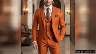 New Orange Male Formal Occasion Business Men Suit Groom Groomsman Wedding Party Prom Tuxedos 3 Piece