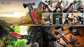 RoverTac Camping Essentials Multi Tool Axe Hatchet Survival Gear 14 in 1 Multitool Knife Hammer Plie