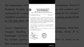 cu Kerala mcom admission