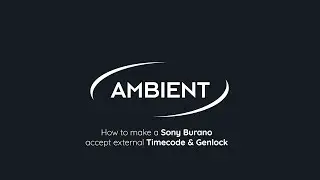 External Timecode and Genlock on Sony Burano
