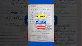 Class 11 Accounts Chapter 1 Study Notes #commerce #studynotes