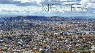 🇨🇦 Autumn in Montreal 🍁 Stunning Aerial View of Mount Royal and the City Skyline | 4K Fall Colors