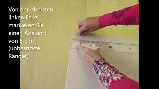 Stickbild selber sticken: Stickvorlage und Rasterlinien auf Stramin und Canvas.
