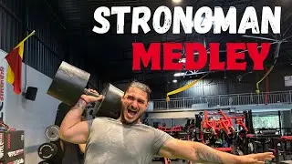 Ultimate Strongman Medley Challenge | Stones, Monster Dumbbell, Sandbag & Log Press Under 3 Minutes!