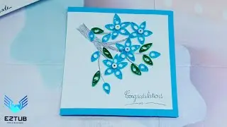 SRLF19 Perfect Quilling Nemophila Menziesii Card