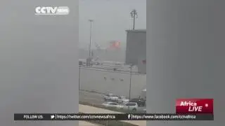 Dramatic evacuation before Emirates plane was engulfed in flames