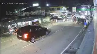 Overloaded truck turning, CCTV captures accident on a street in Kerala