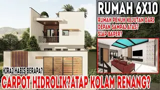 Desain rumah 6x10 di lahan 6x18 dengan 3 kamar tidur
