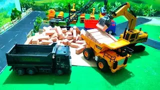 JCB and Dumper Making Mini Bridge | DIY Mini JCB Builds Strong Brick Bridge #jcbtoyvideo