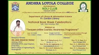 National Book Week Celebrations, Fr. Gordon Library , Andhra Loyola College ,Vijayawada