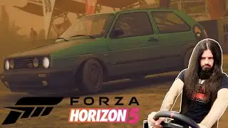 Extreme Volcano Downhill Sandstorm Rally - Golf GTI Online Lobby - Wheel Gameplay - Forza Horizon 5