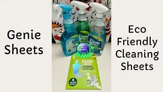 Eco friendly plant-based Genie cleaning sheets. Just add water!