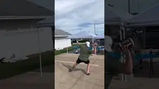 Football catch on bounce house