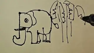🐘 How to Draw an Elephant from Letter P | Creative Alphabet Art Idea | Easy Drawing for Kids