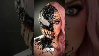 VENOM MAKEUP! Half glam, half gore #venommakeup #makeupshorts #halloweenmakeup #venom #sfx