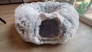 Cat Tunnel with Cat Bed for Indoor Cats, Soft Plush Peekaboo Cat Cave Donut Tunnel Review