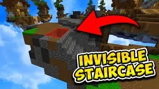 INVISIBLE STAIRCASE TRAP! (Minecraft Skywars Trolling)