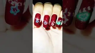 Easy Party Streamer Nail Art Design #shorts #nailart #shortsfeed #charm #christmas #holiday #natural
