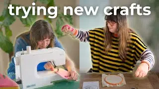 A Knitter Learns to Sew - Craft With Me (Embroidery, Sewing, Knitting)