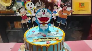 Dark Chocolate# Doraemon theme based# Home made# Nutrient based# Veg birthday cake......🍰🍰🍰🍰