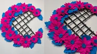 Easy Paper Flower Wall Hanging Ideas / Paper Crafts #papercraft #wall hanging  #homedecorideas 