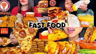 Mukbangers eating Fast Food around the world|ASMR 2x speed eating show