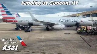 A321 American Airlines Landing in Cancun Mexico 🇲🇽