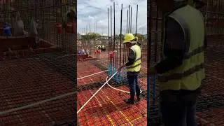 Spray Water For Cleaning Rebar. #shorts #construction #engineering #structure