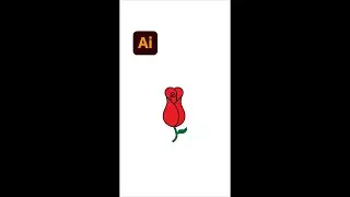 Valentine Rose Flower Logo Illustration - Adobe Illustrator tips #shorts - Design.lk