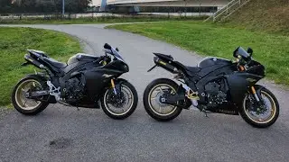 Yamaha R1 RN22 2009 full akrapovic exhaust sound vs akrapovic slip on