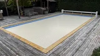 #Poolrenovering #linerbyte, #solcellst&auml;ckning #lamellt&auml;cke #folkpool  - teambyggarna.se@gmail.com