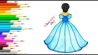 HOW TO DRAW BEAUTIFUL BLUE DRESS? @babycolor2505 #drawing #dress