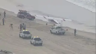 Lifeguards, emergency crews respond after small plane lands on sand along San Diego's Mission Beach