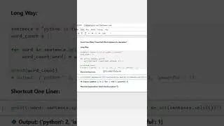 Python One-Liner: Count How Many Times Each Word Appears in a Sentence! 📝 