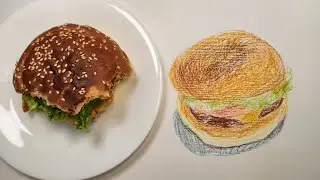 [Real Time] Delicious Burger 🍔 Real vs Drawing